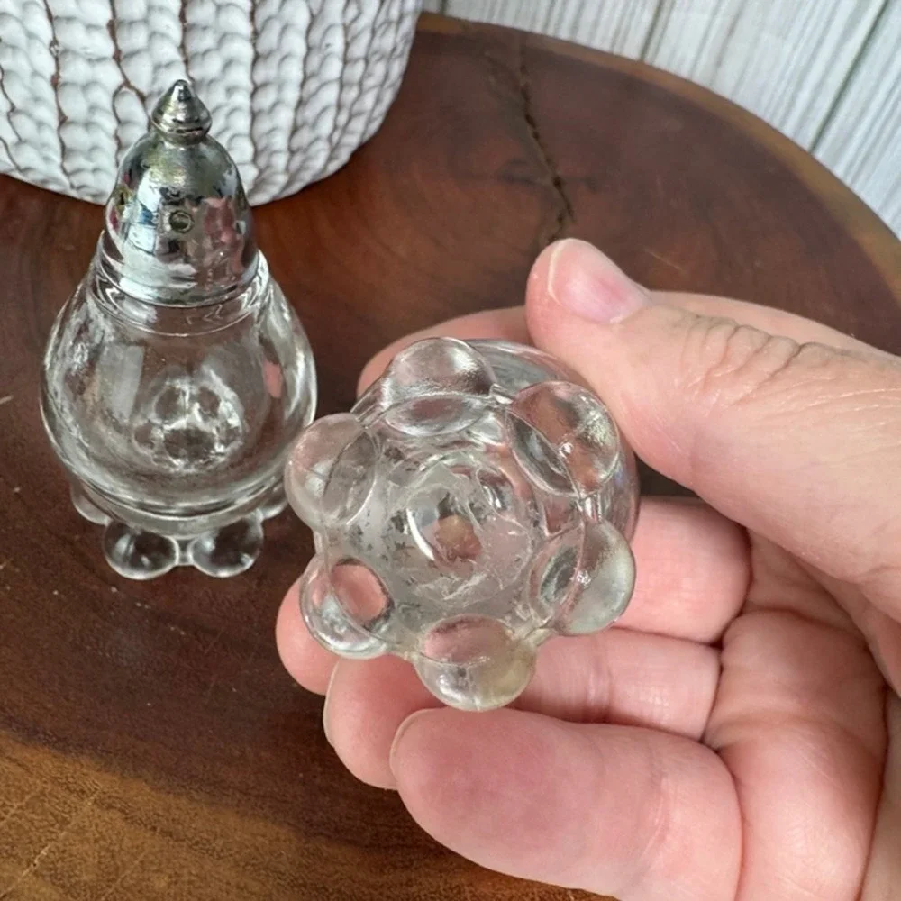 Vintage 1980s Imperial Glass Candlewick Anchor Salt & Pepper Shakers Art Deco